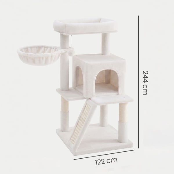 Klatrestativ for katt, 48,1x48,1x96,1 cm, Hvit