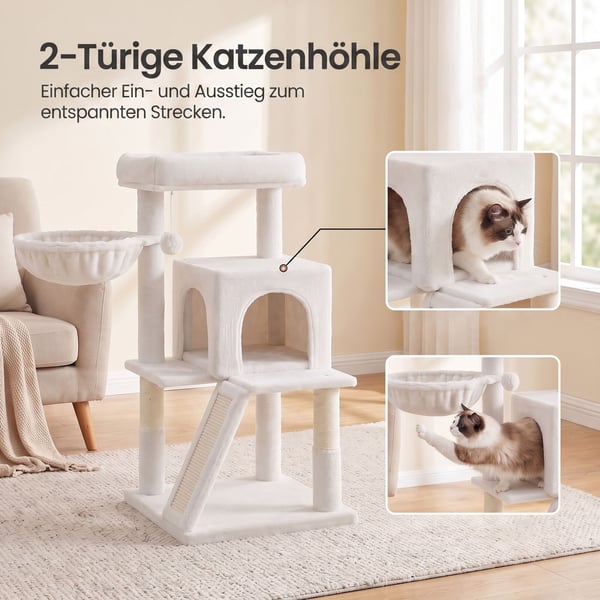 Klatrestativ for katt, 48,1x48,1x96,1 cm, Hvit
