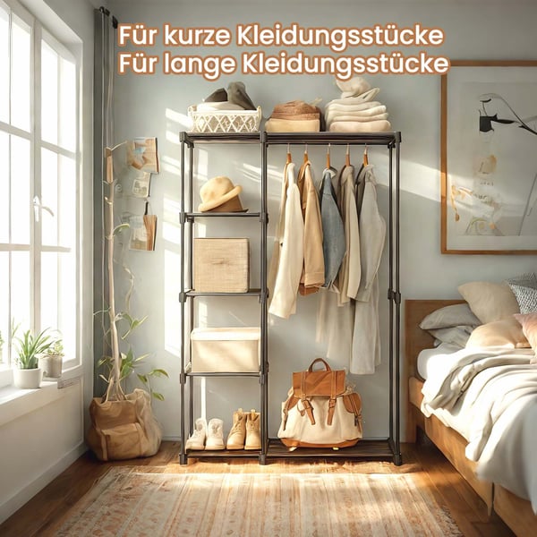 Garderobe, 112x43x165 cm, Grå