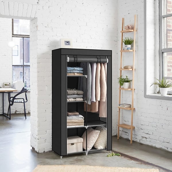 Garderobe, 88x45x168 cm, Sort