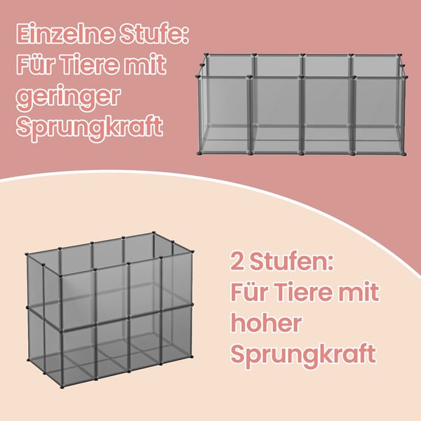 Lekegrind, 125x63x42 cm, Grå