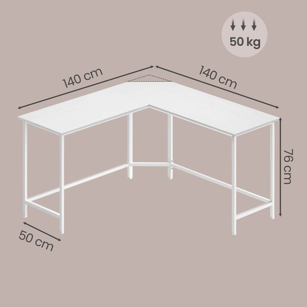 Hjørneskrivebord, 149.1x149.1x76.1 cm, Hvit lønn