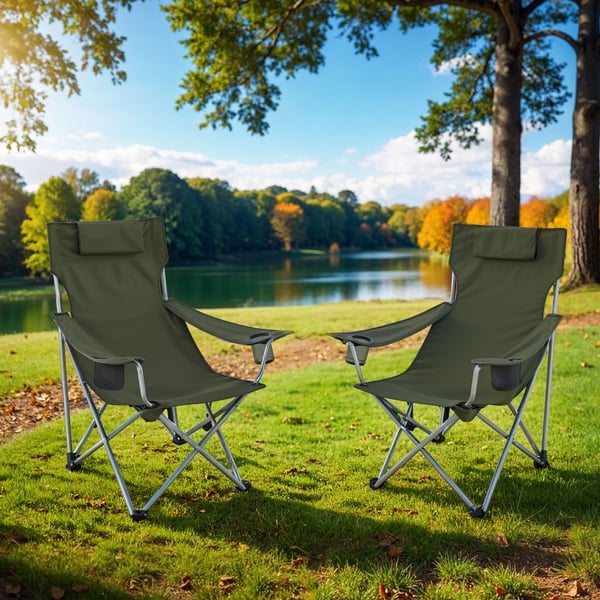 Campingstol, 70x81x91 cm, Grön