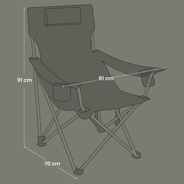 Campingstol, 70x81x91 cm, Grön