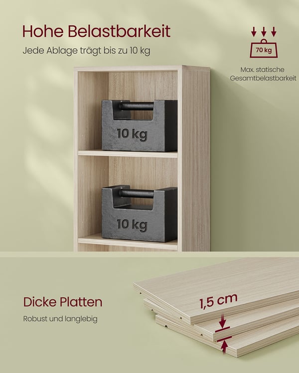 Bokhylle, 40x24x178,5 cm, Beige