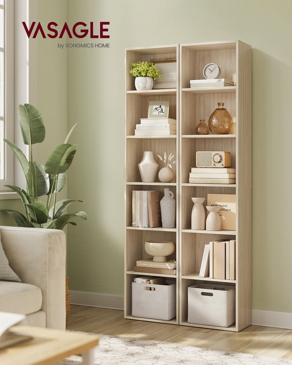 Bokhylle, 40x24x178,5 cm, Beige