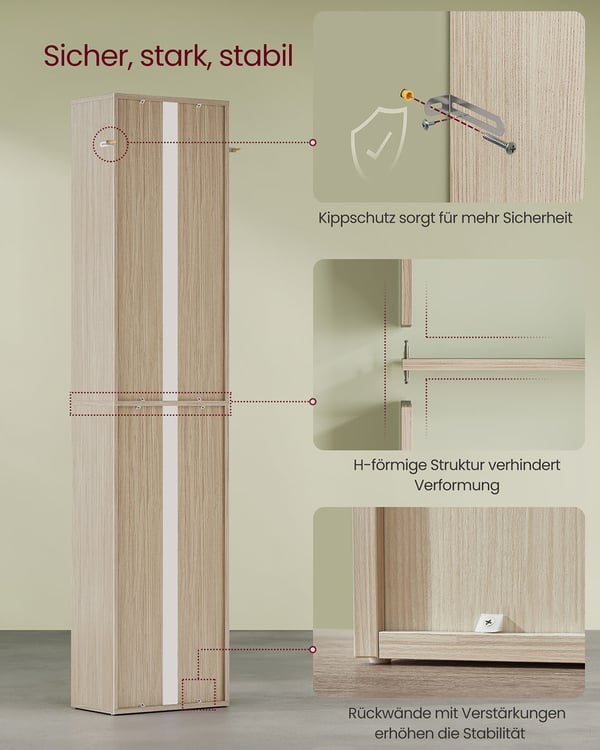 Bokhylle, 40x24x178,5 cm, Beige