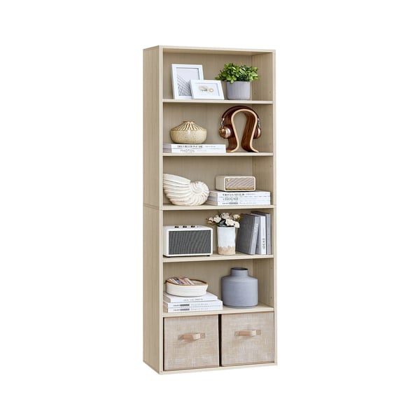 Kirjahylly, 24x60x178.5 cm, Beige