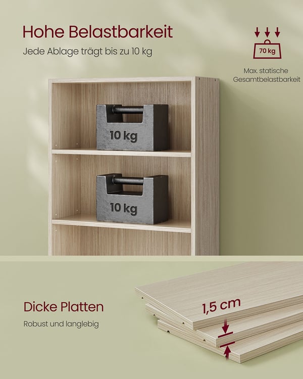 Kirjahylly, 24x60x178.5 cm, Beige