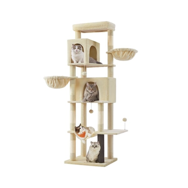 Kattetræ, 59x48x190,7 cm, Beige