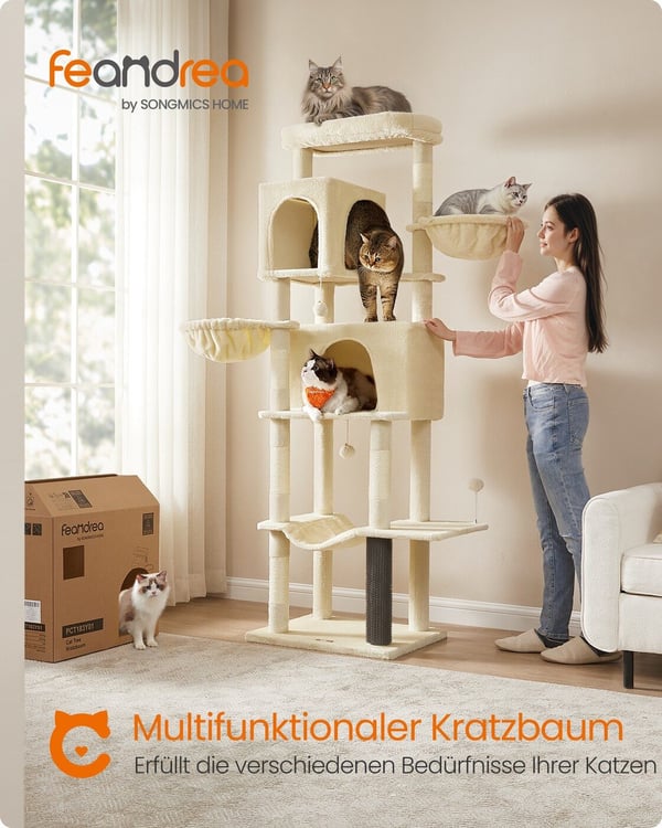 Kattetræ, 59x48x190,7 cm, Beige