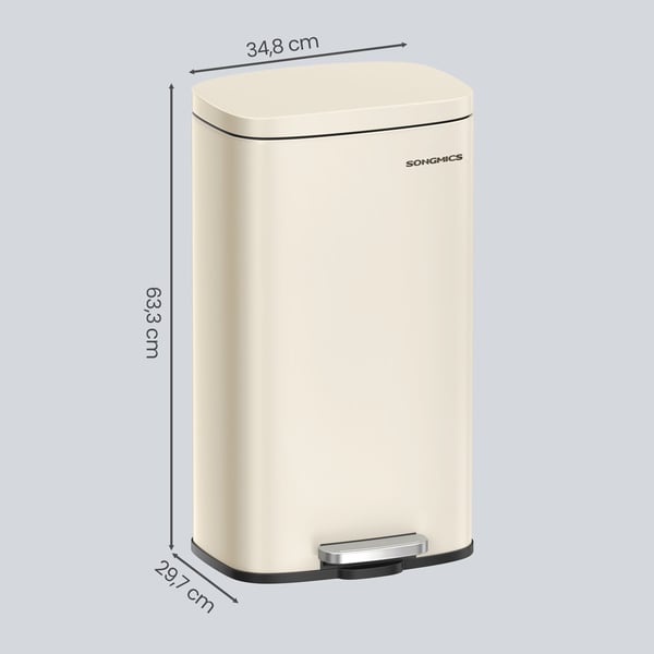 Søppelbøtte, 34.8x29.7x63.3 cm, Beige