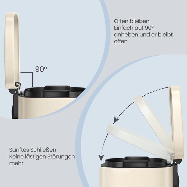 Søppelbøtte, 34.8x29.7x63.3 cm, Beige