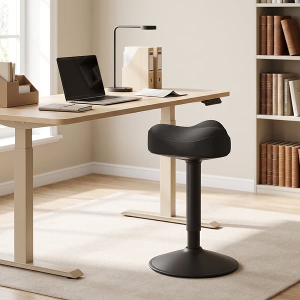 Drejestol, højdejusterbar 58-83 cm, sort