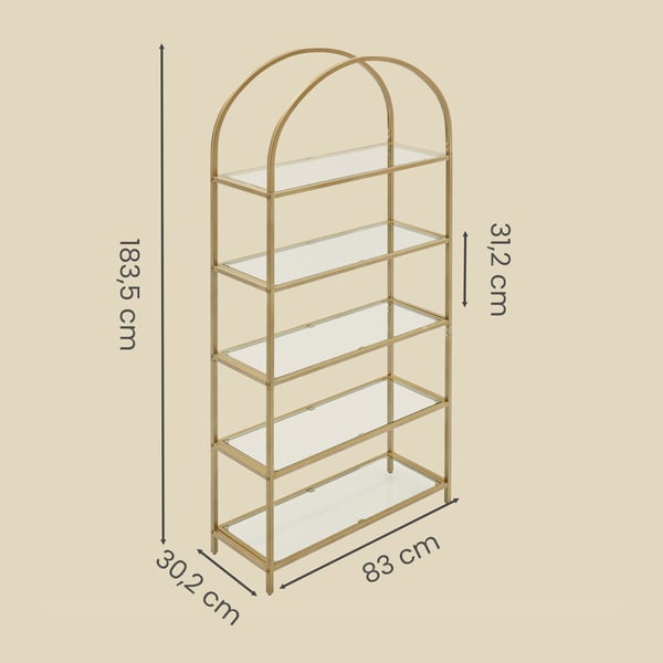 Hylla, 30,2x83x183,5 cm, Guld