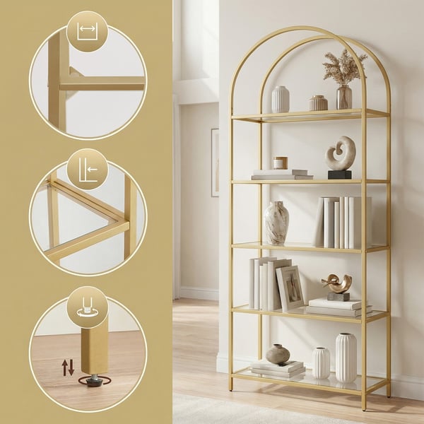 Hylla, 30,2x83x183,5 cm, Guld