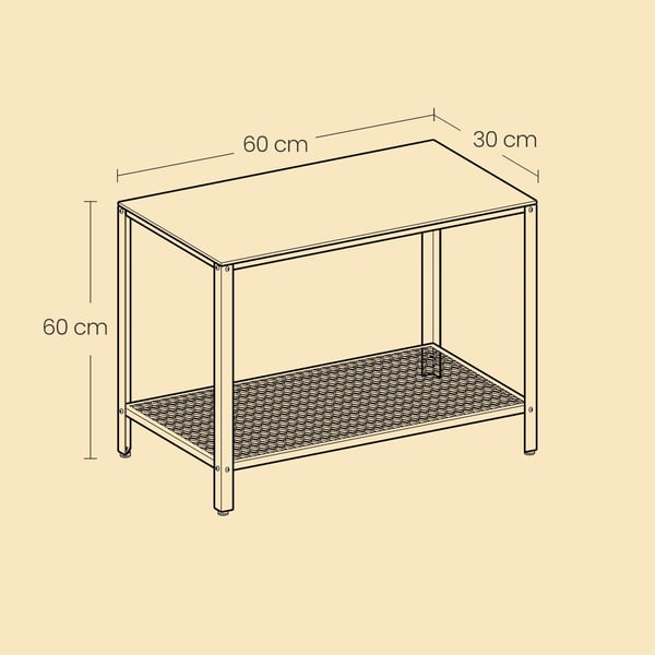 Sidebord, 60x30x60 cm, Brun