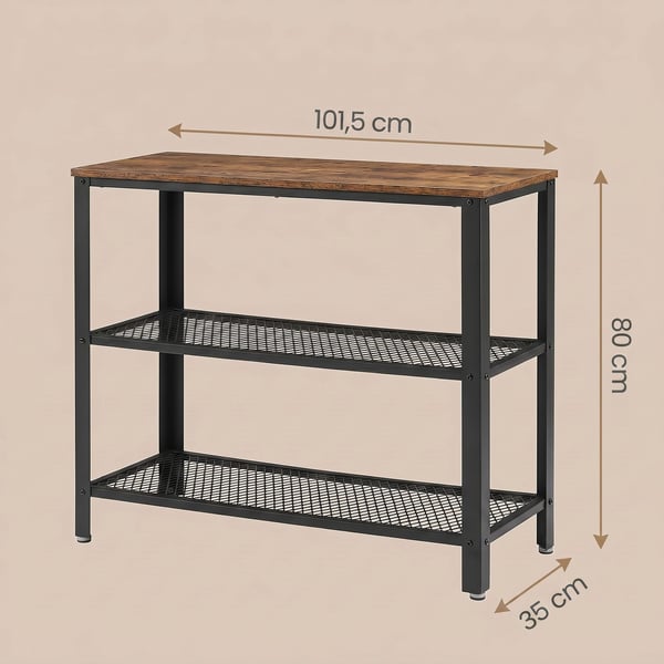 Konsollbord, 101,5x35x80 cm, Brun Svart
