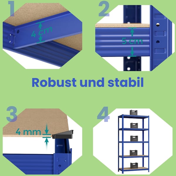 Robust hyllställ, 150x75x30 cm