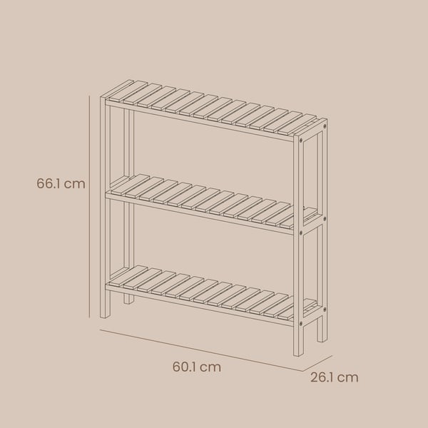 Badrumshylla, bambu, 60x66x26 cm, brun