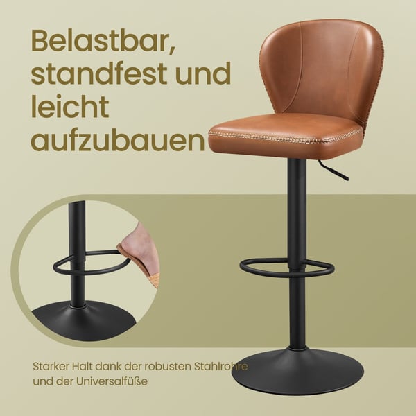 Barstol, 42x49x94-115 cm, Brun