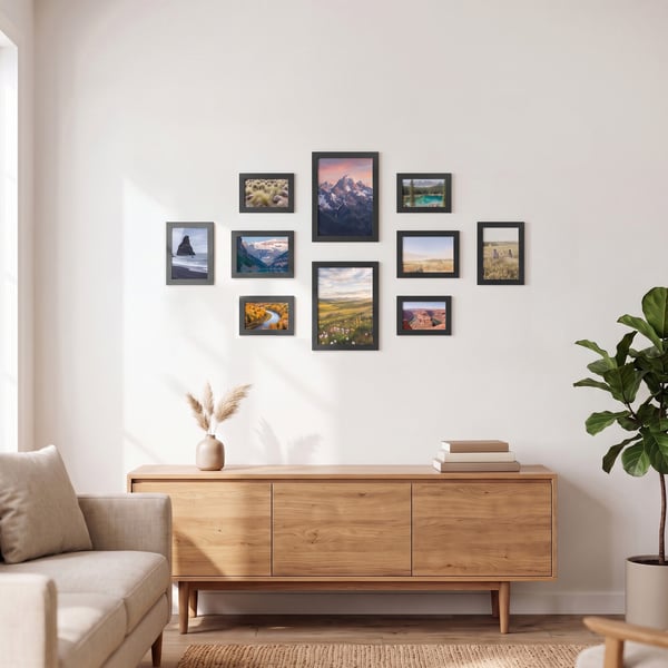 Bilderammer Sett, 20x25 cm, 13x18 cm, 10x15 cm, Svart