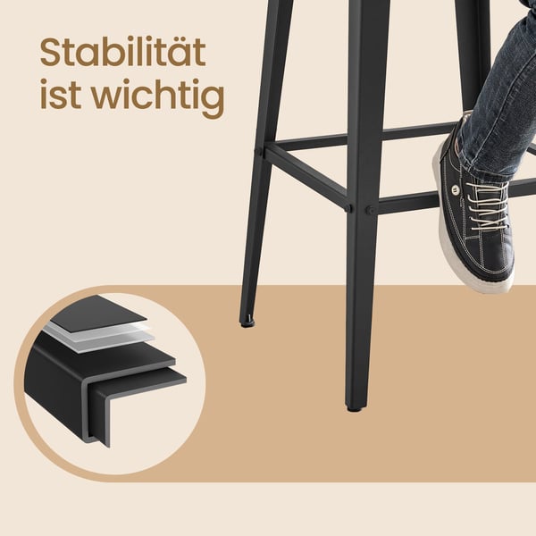 Barstol, 45,4x45,4x102,2 cm, Brun Svart