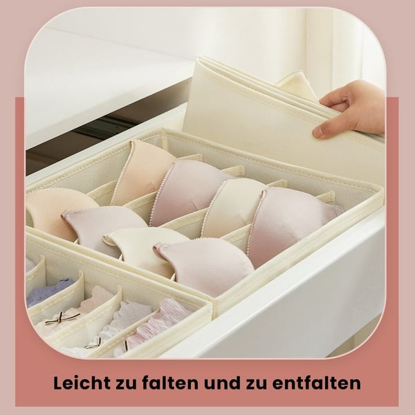 Oppbevaringsbokser, 8-delt sett, 32x32x10 cm, Beige