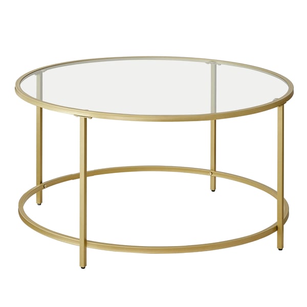 Soffbord, 84x84x45,5 cm, Guld