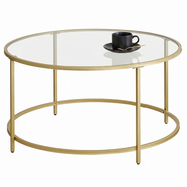 Sofabord, 84x84x45,5 cm, Guld