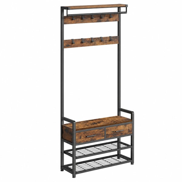 Knagerække med skobænk, 30x80,4x181,6 cm, brun