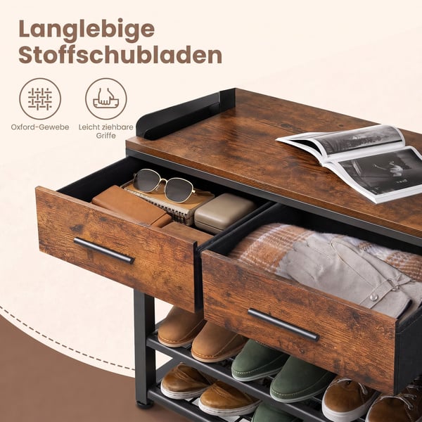 Knagerække med skobænk, 30x80,4x181,6 cm, brun