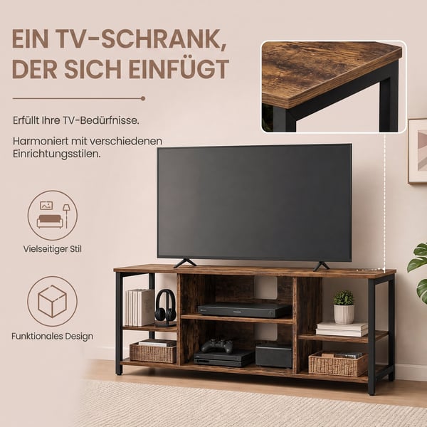 TV-skab, 120x40x50 cm, Brun Sort