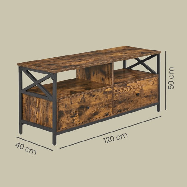 TV-skab, 120x40x50 cm, brun sort