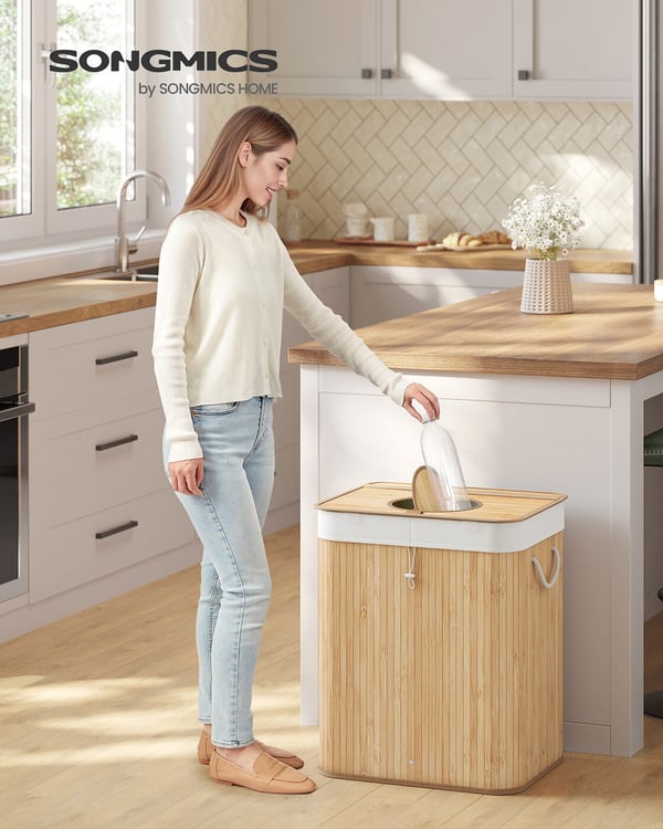 Återvinningsbehållare för flaskor, 40,5x40,5x61 cm, beige