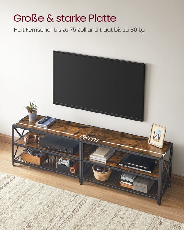 TV-skab, 178x39x52 cm, brun sort
