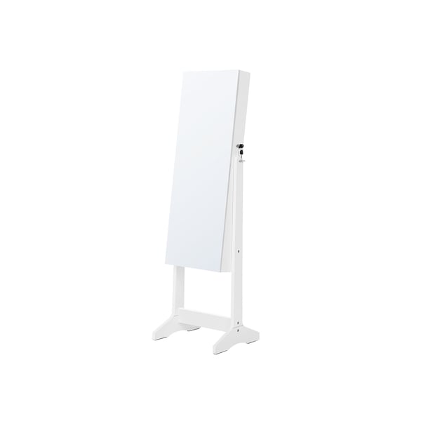 Smykkeskab, fritstående spejlskab med 2 separate makeup-organisatorer, 41,2x36,5x152 cm, hvid