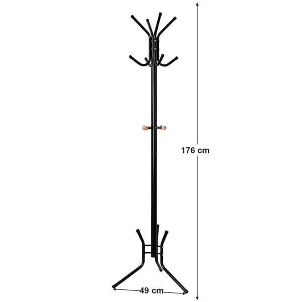 Tøjstativ, 176 cm, sort farve