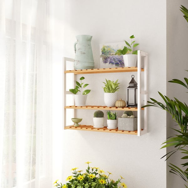 Hylly, bambu, 60x54x15 cm, luonnollinen