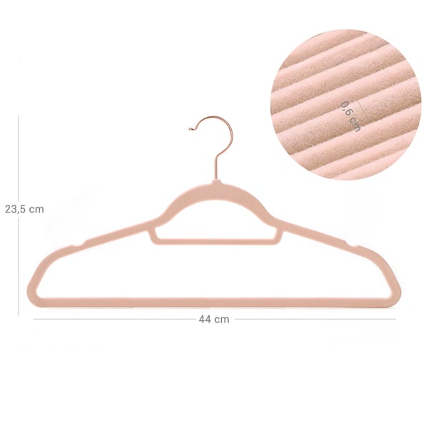 Velourhengere, 45x0,6x23,5 cm, Svart