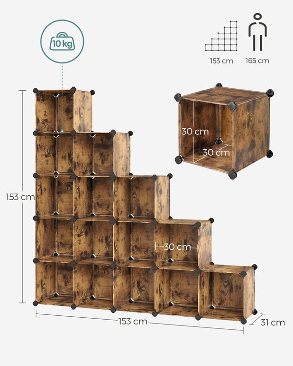 Skoreol, 153x31x153 cm, Brun