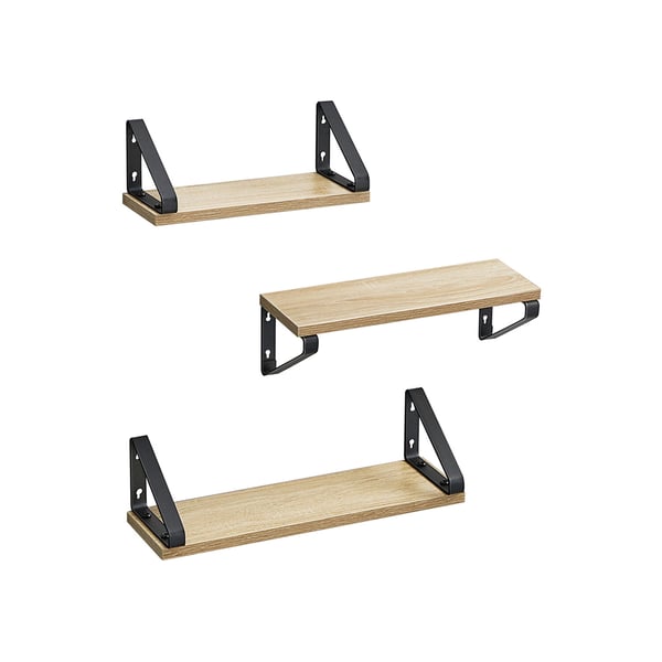Seinähyllysarja, 12x30x11 cm, 12x35x11 cm, 12x40x11 cm, Ruskea Musta Seinähyllysarja, 12x30x11 cm, 12x35x11 cm, 12x40x11 cm, Ruskea Musta