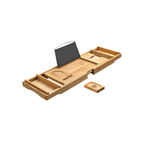 Badekarbrett, Bambus, 75-109x4.5x23 cm, Natur