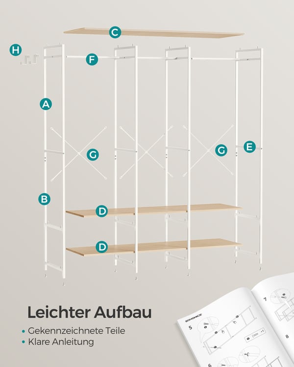 Garderobe, 40x141x180 cm, Beige