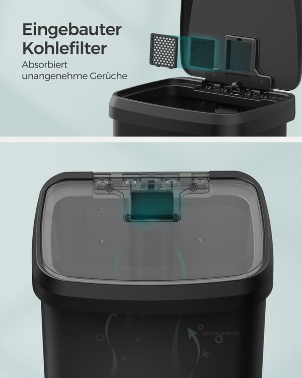 Søppelbøtte, 68 Liter, Metall, Hvit Svart