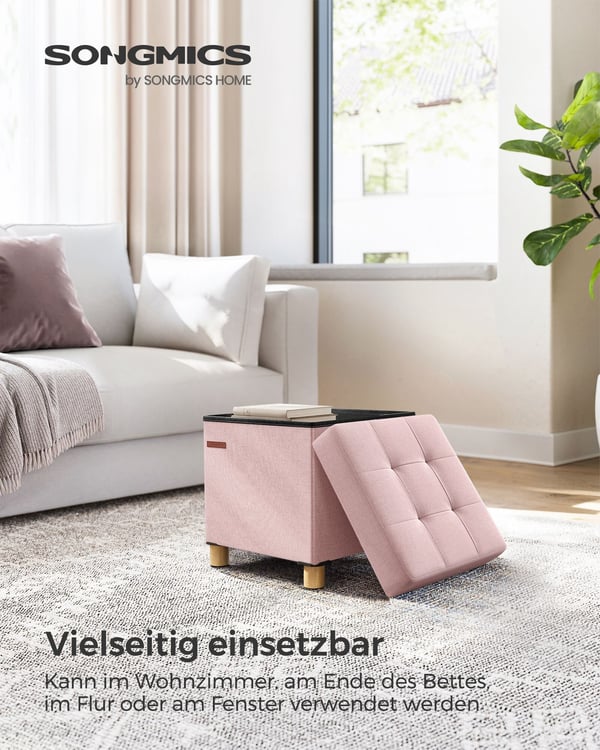 Opbevaringspuf, 38x40x38 cm, Pink