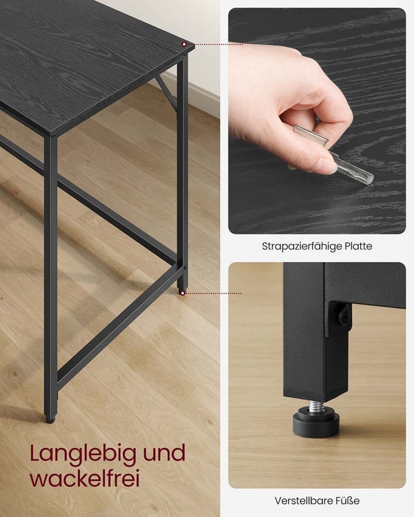 Skrivebord, 80x50x75 cm, Svart