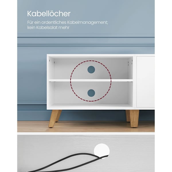 TV-bord, 40x140x50 cm, Hvit