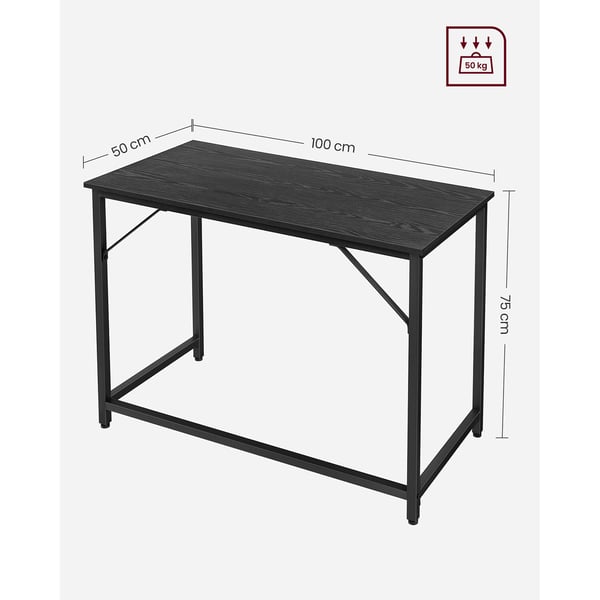 Skrivebord, 120x60x75 cm, Sort