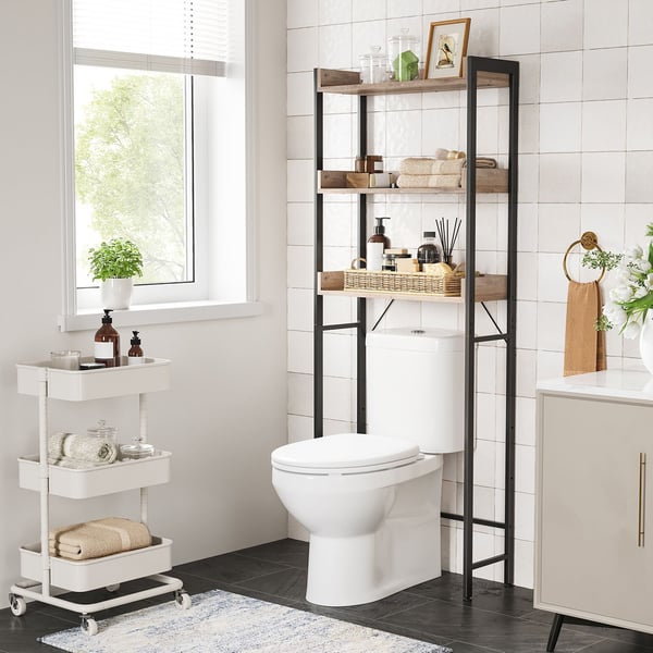 WC-hylly, 63x25x165 cm, greige